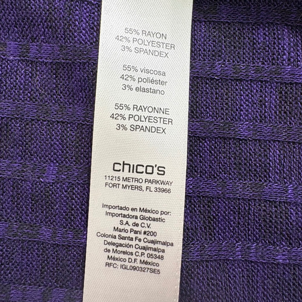 Zenergy Chicos Ribbed Knit Hooded Duster Cardigan Sweater Purple Size 2/US L - Picture 6 of 12